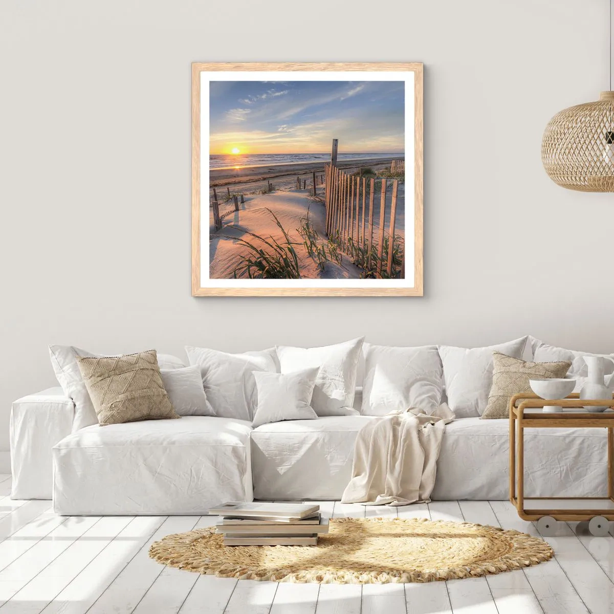 Poster in einem Rahmen aus heller Eiche - Schein und Schatten des Windes - 40x40 cm