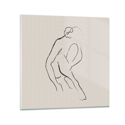 Glasbild - Bild auf glas - Intime Skizze - 40x40 cm