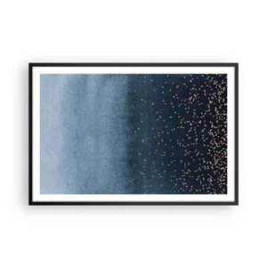 Poster in einem schwarzem Rahmen - Komposition - blaue Phasen - 91x61 cm