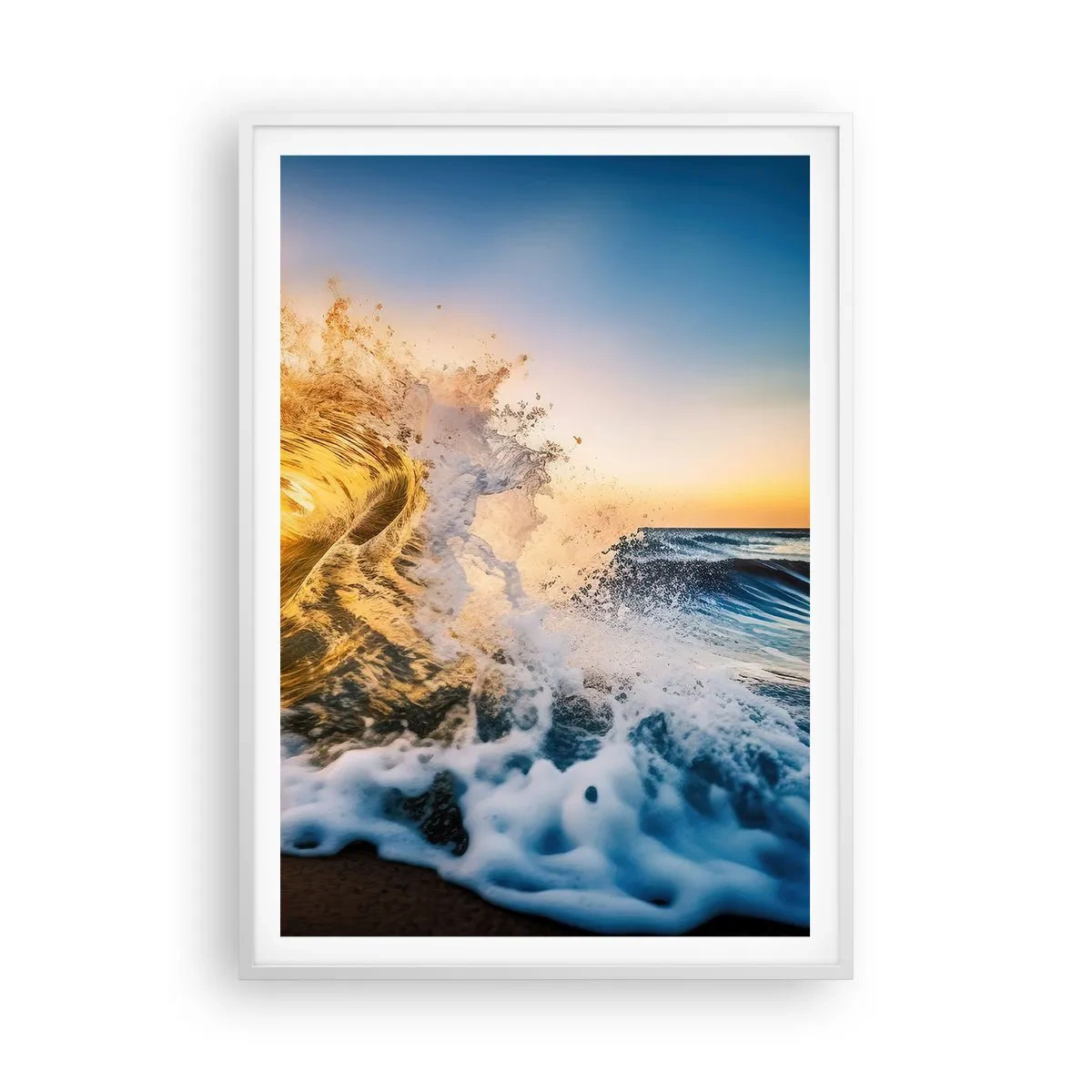 Poster in einem weißen Rahmen - Spaß im Sand - 70x100 cm