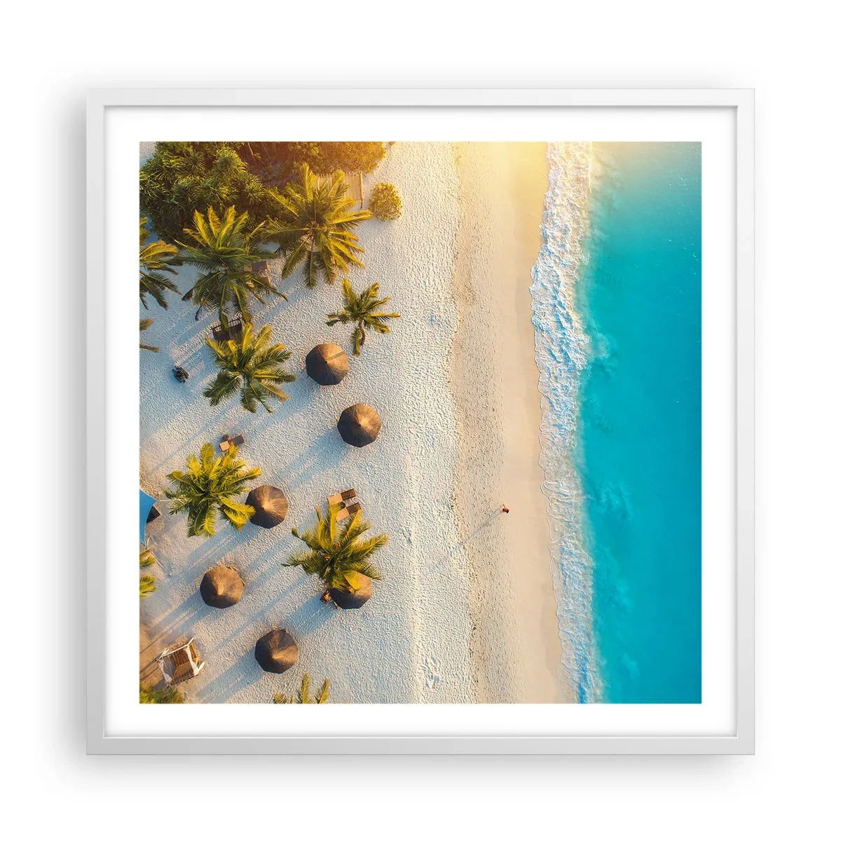 Poster in einem weißen Rahmen - Willkommen im Paradies - 60x60 cm