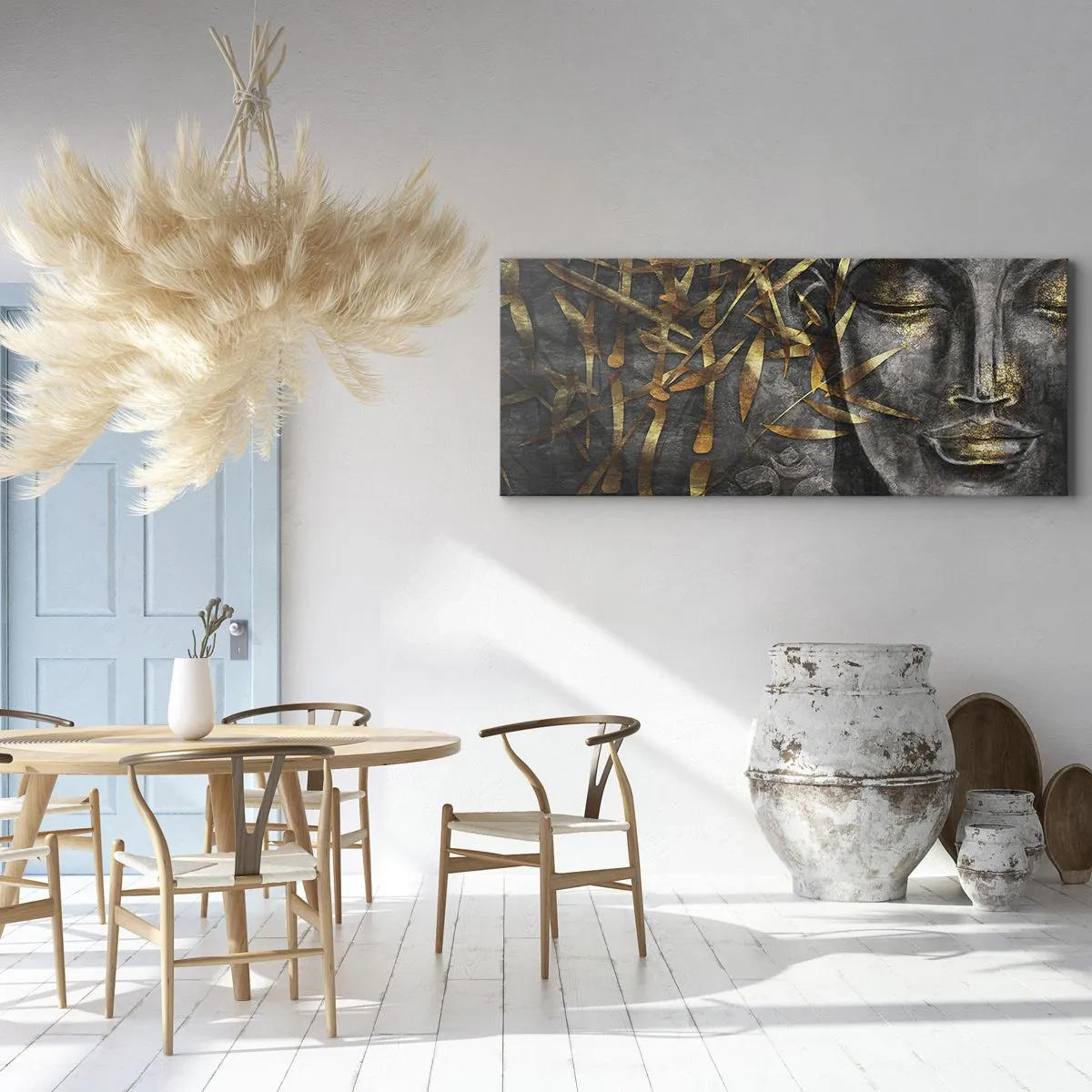 Bild auf Leinwand - Leinwandbild - Fühle den Frieden - 100x40 cm