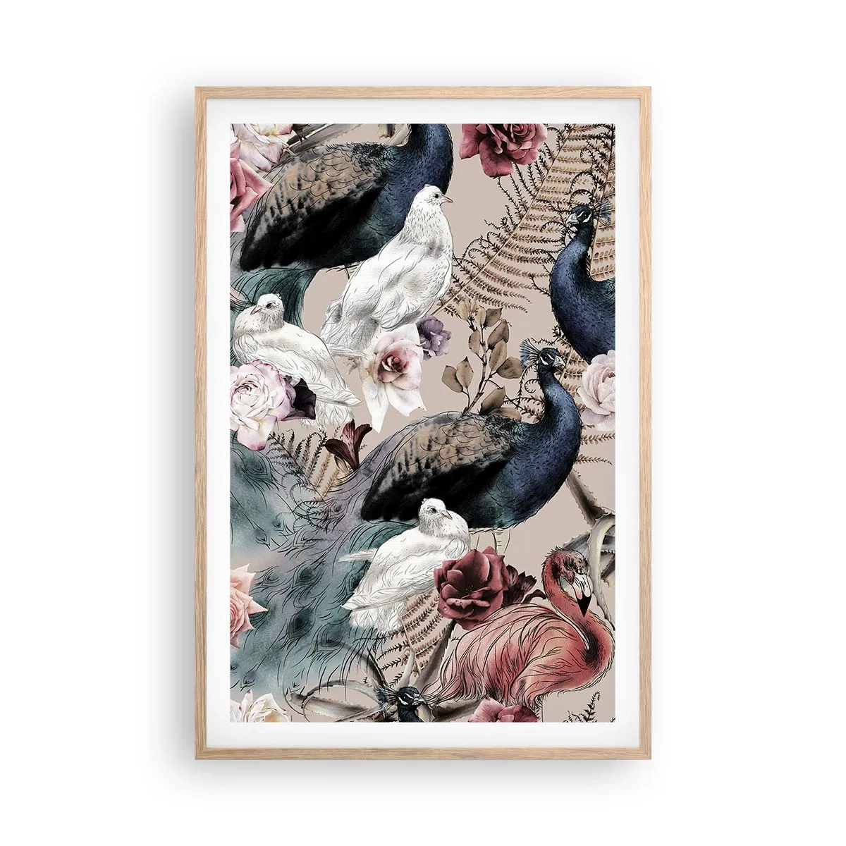 Poster in einem Rahmen aus heller Eiche - Im Schlossgarten - 61x91 cm