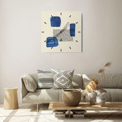 Wanduhr - Glasuhr - Ein abstraktes Quartett - 40x40 cm