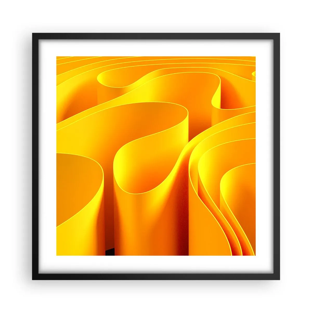 Poster in einem schwarzem Rahmen - Wie Sonnenwellen - 50x50 cm