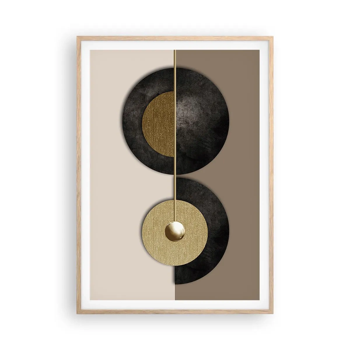 Poster in einem Rahmen aus heller Eiche - Variationen rund um den Kreis - 70x100 cm