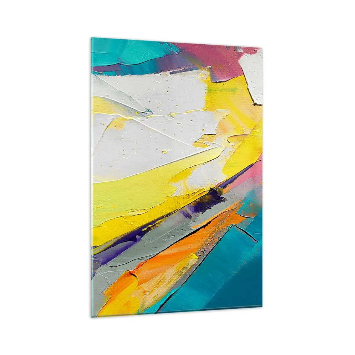 Glasbild - Bild auf glas - Eine abstrakte Komposition in intensiven Farben - 80x120cm - Die Anatomie des Lichts - Moderne Wanddekoration für Wohnzimmer und Schlafzimmer ARTTOR