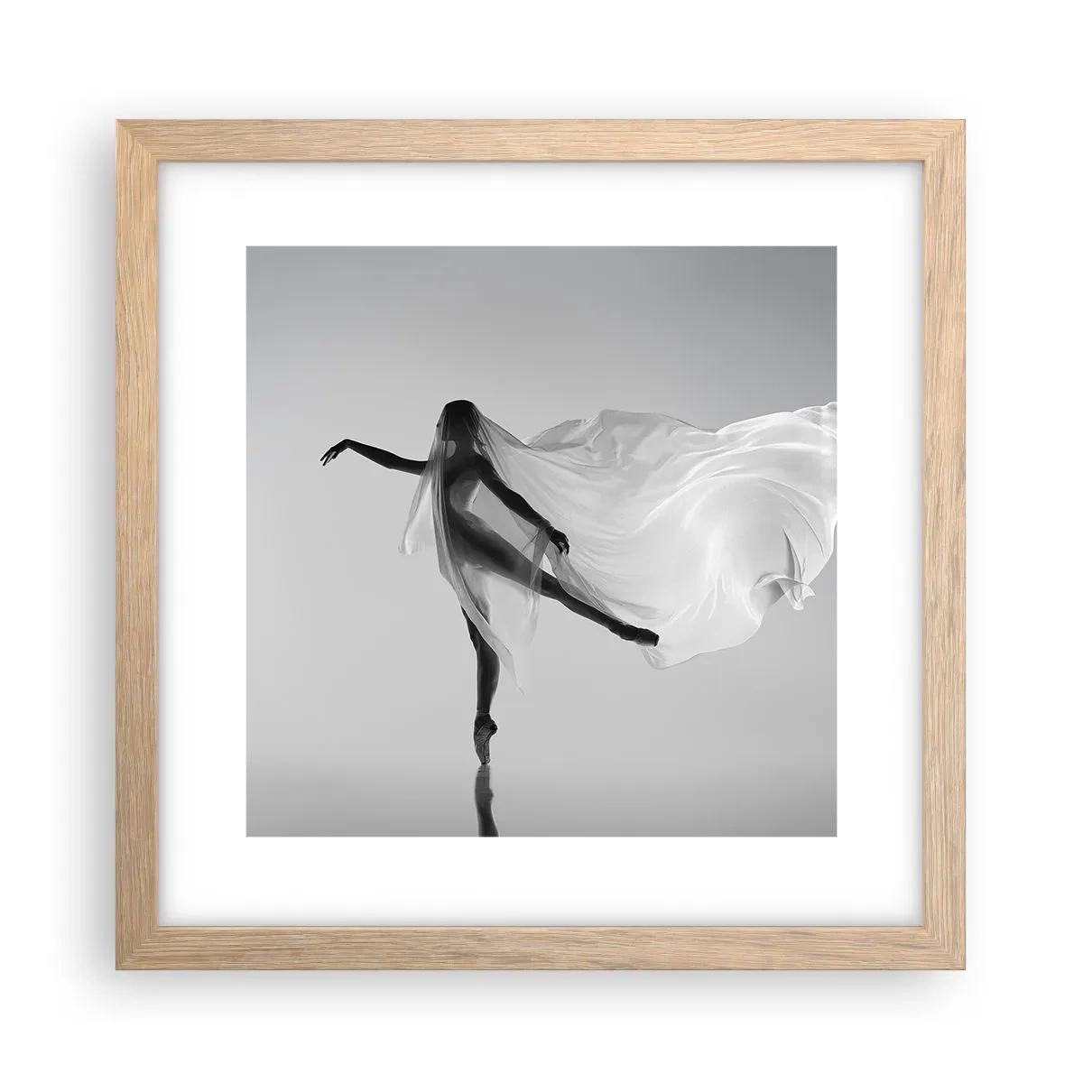 Poster in einem Rahmen aus heller Eiche - Leichtigkeit und Anmut - 30x30 cm