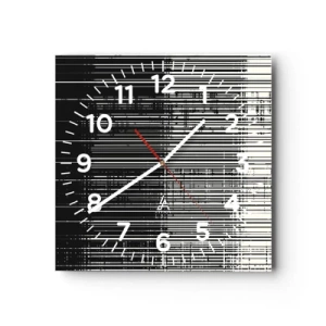 Wanduhr - Glasuhr - Wellen und Vibrationen - 40x40 cm