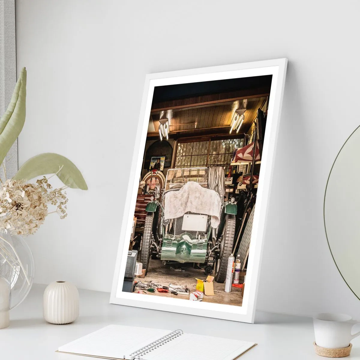 Poster in einem weißen Rahmen - Zurück in die Vergangenheit - 30x40 cm