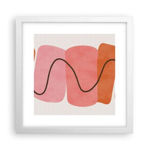 Poster in einem weißen Rahmen - Sanfte Bewegung der Formen - 30x30 cm