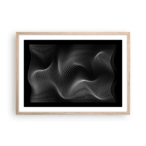 Poster in einem Rahmen aus heller Eiche - Lichttanz im Raum - 70x50 cm