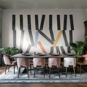 Maßgeschneiderte Fototapete Standard Eco - Domino – Komposition - Minimalismus, Hipster, Zeitgenössisch