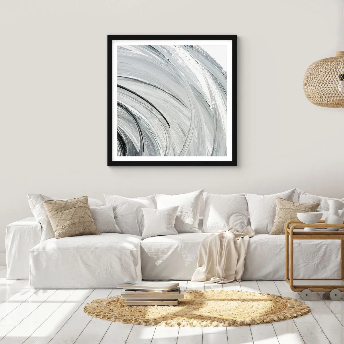 Poster in einem schwarzem Rahmen - Orbitale Komposition - 60x60 cm