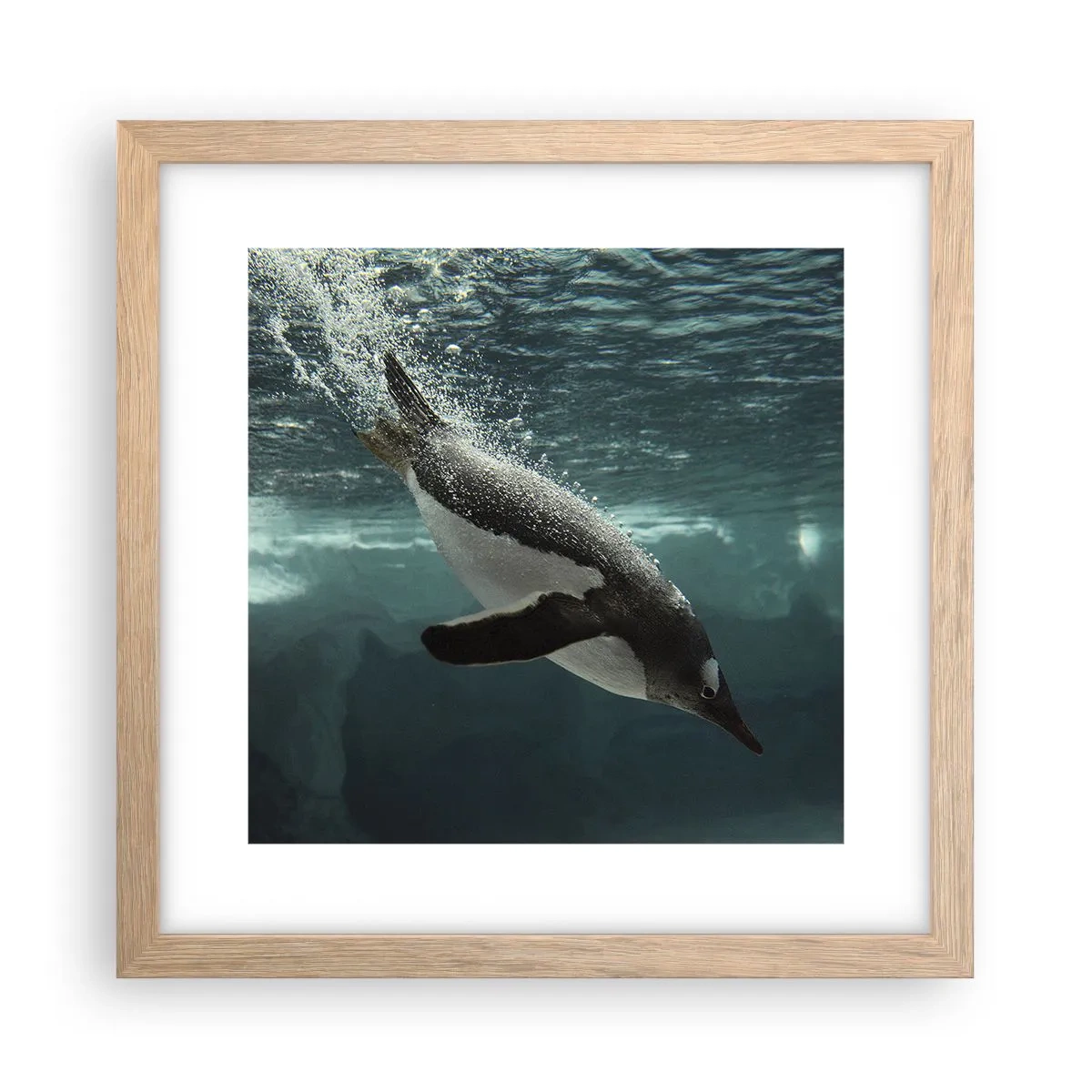 Poster in einem Rahmen aus heller Eiche - Willkommen in meiner Welt - 30x30 cm