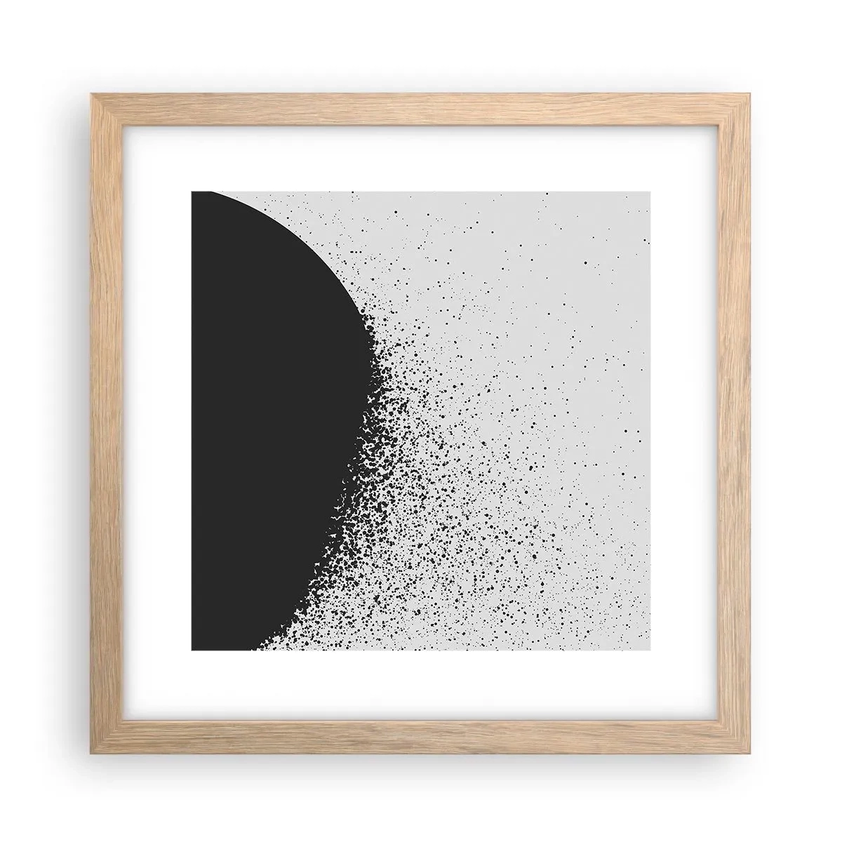 Poster in einem Rahmen aus heller Eiche - Bewegung von Molekülen - 30x30 cm