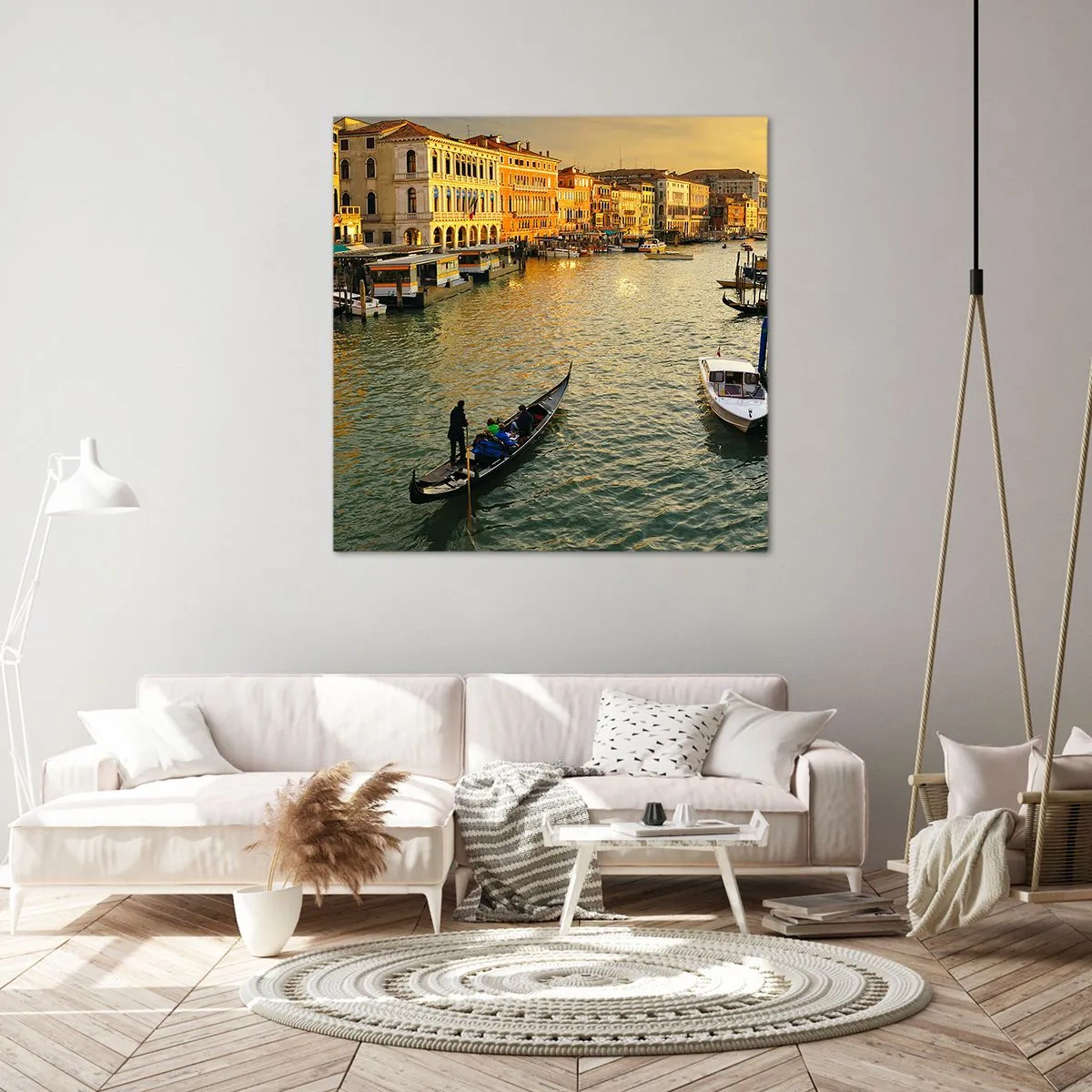 Bild auf Leinwand - Leinwandbild - Auf der Sonnenseite der Straße - 50x50 cm