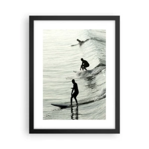 Poster in einem schwarzem Rahmen - Gegen die Welle - 30x40 cm