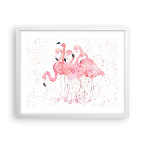 Poster in einem weißen Rahmen - Rosa Ensemble - 50x40 cm