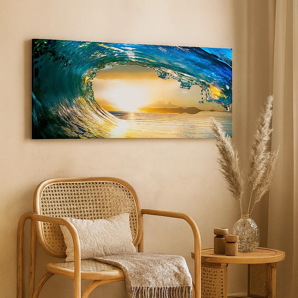 Bild auf Leinwand - Leinwandbild - In einem smaragd-goldenen Kristall - 30x30 cm