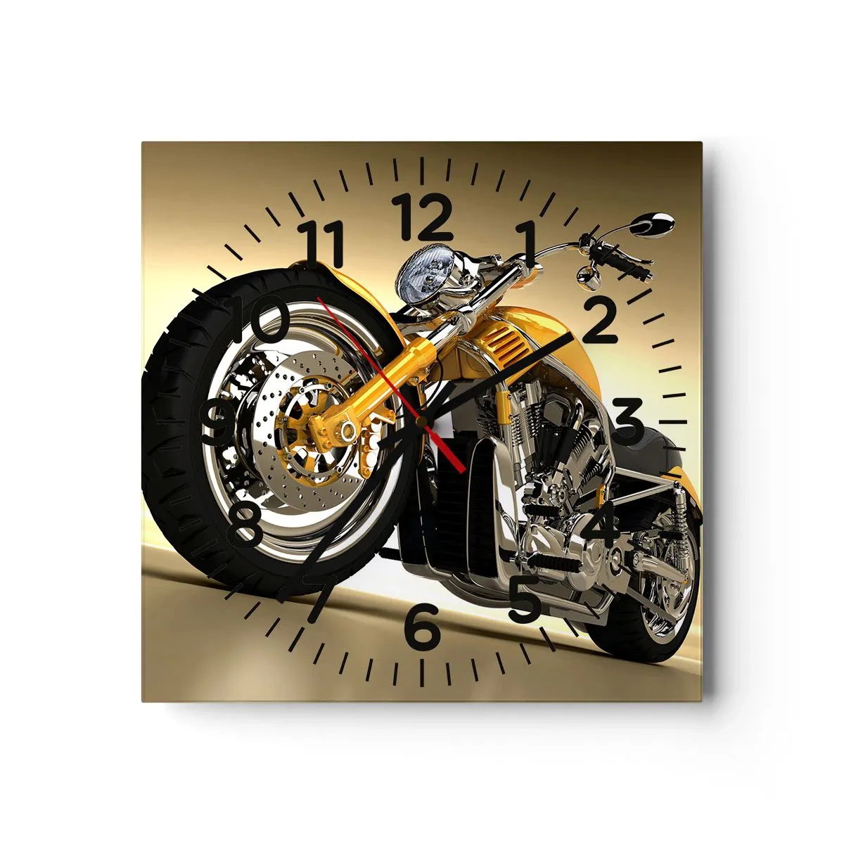 Wanduhr - Glasuhr - Ein Traum von Kraft und Geschwindigkeit - 30x30 cm