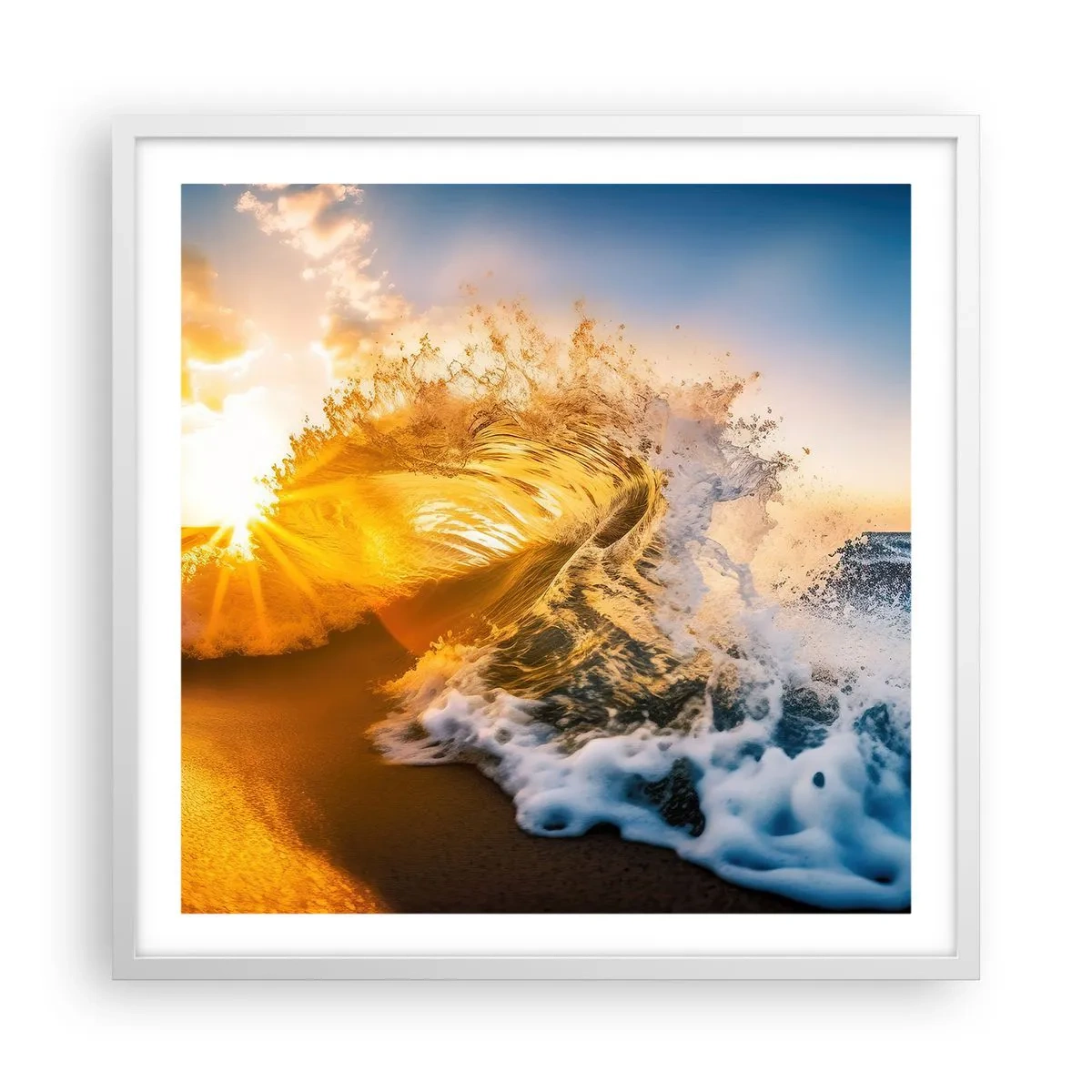 Poster in einem weißen Rahmen - Spaß im Sand - 60x60 cm