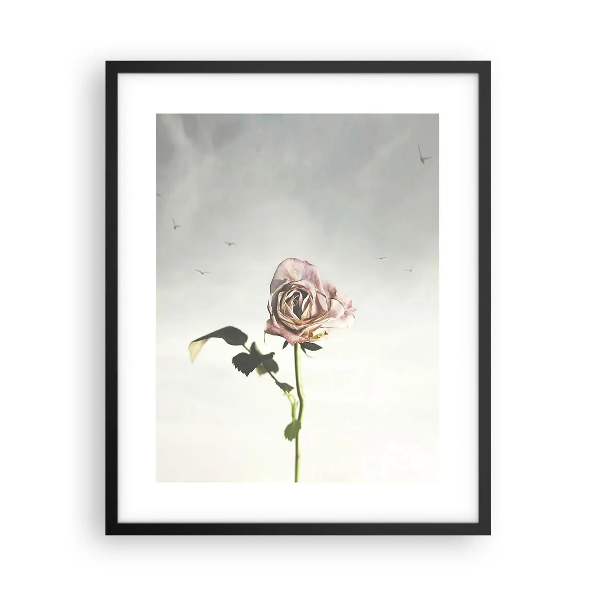 Poster in einem schwarzem Rahmen - Begrüßung des Frühlings - 40x50 cm