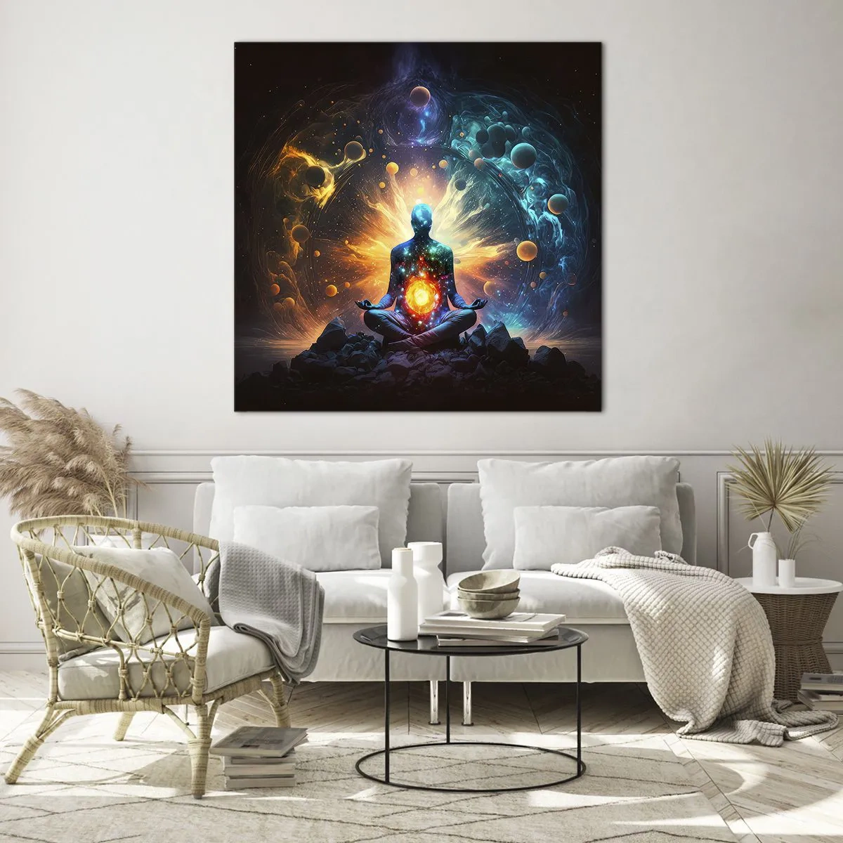 Glasbild - Bild auf glas - Kosmischer Frieden - 70x70 cm