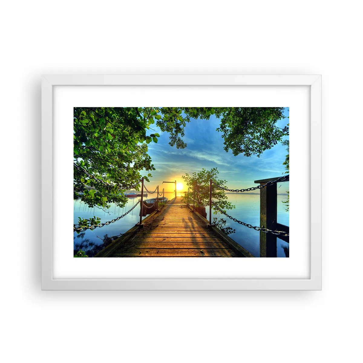 Poster in einem weißen Rahmen - Westen auf dem Wasser - 40x30 cm