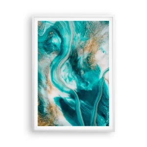 Poster in einem weißen Rahmen - Der Fluss aus Gold - 70x100 cm