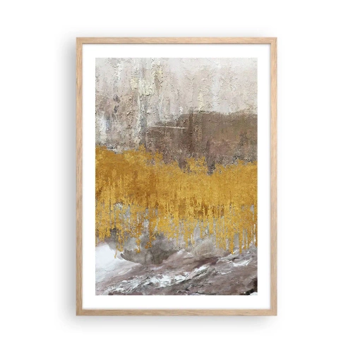 Poster in einem Rahmen aus heller Eiche - Goldene Explosion - 50x70 cm