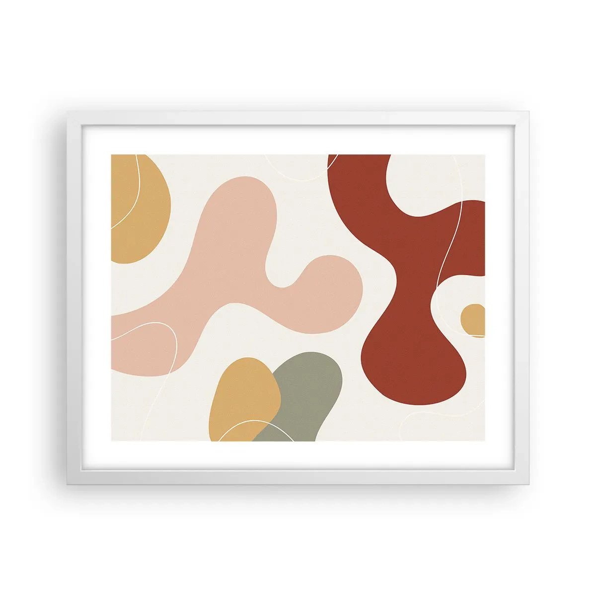 Poster in einem weißen Rahmen - Kringel oder Schnörkel? - 50x40 cm