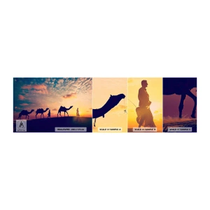 Fototapeten Muster Selbstklebend Deluxe Sticker - Der geheimnisvolle Geist des Orients - Landschaft, Wüste, Kamel - 100x30 cm