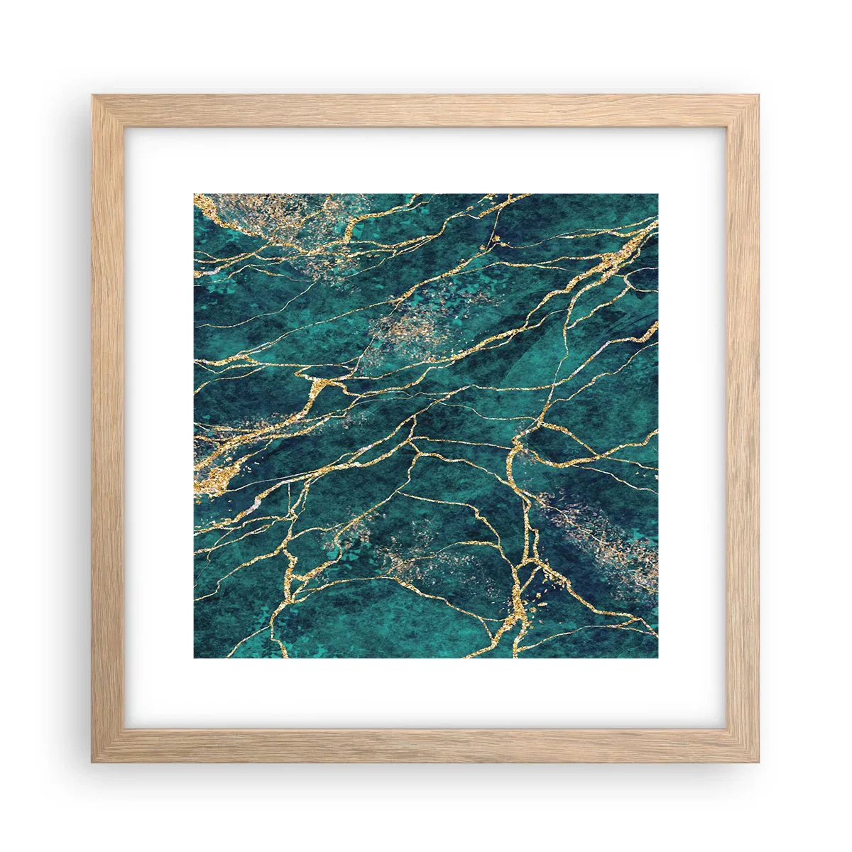 Poster in einem Rahmen aus heller Eiche - Goldmine - 30x30 cm