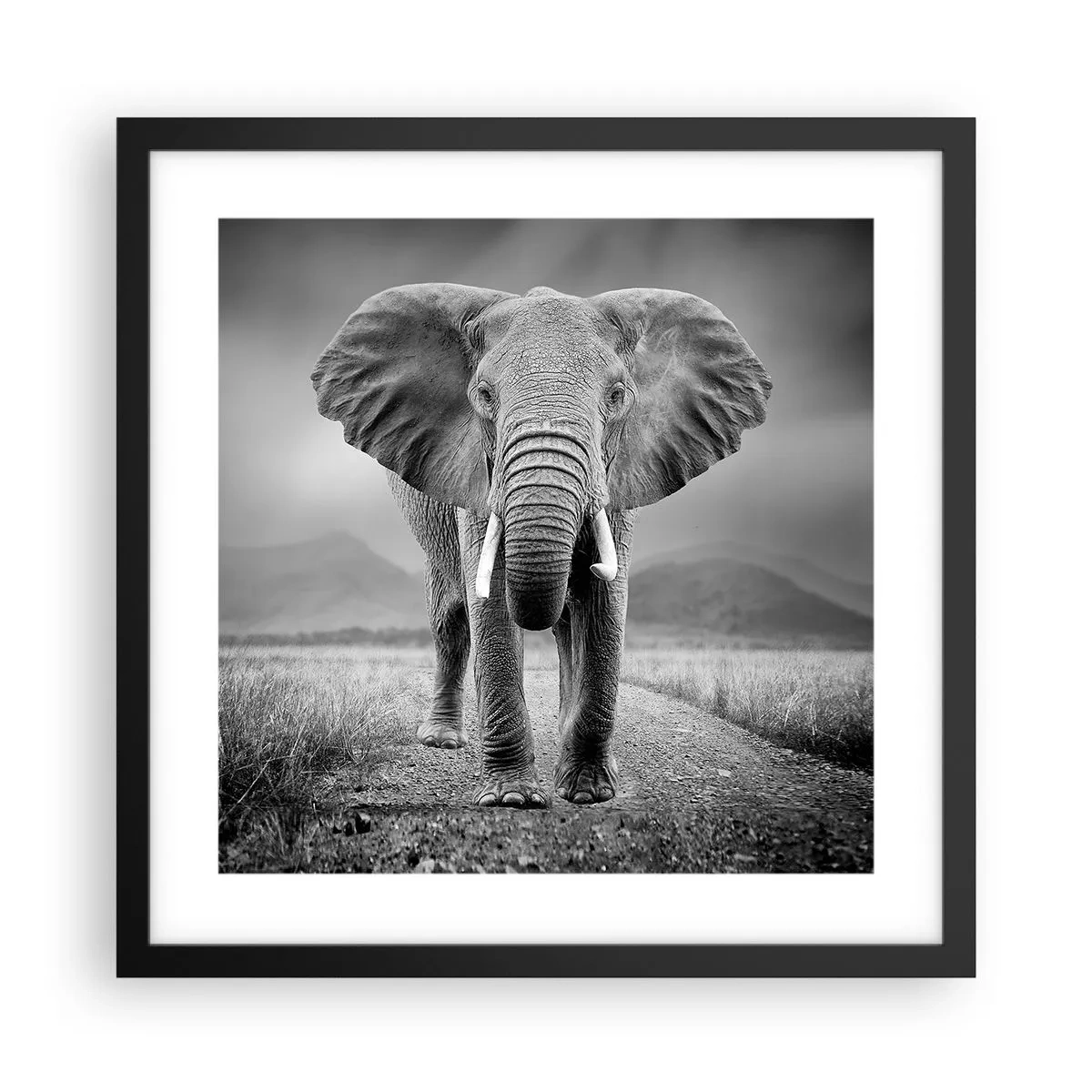 Poster in einem schwarzem Rahmen - Der Gastgeber heißt willkommen - 40x40 cm