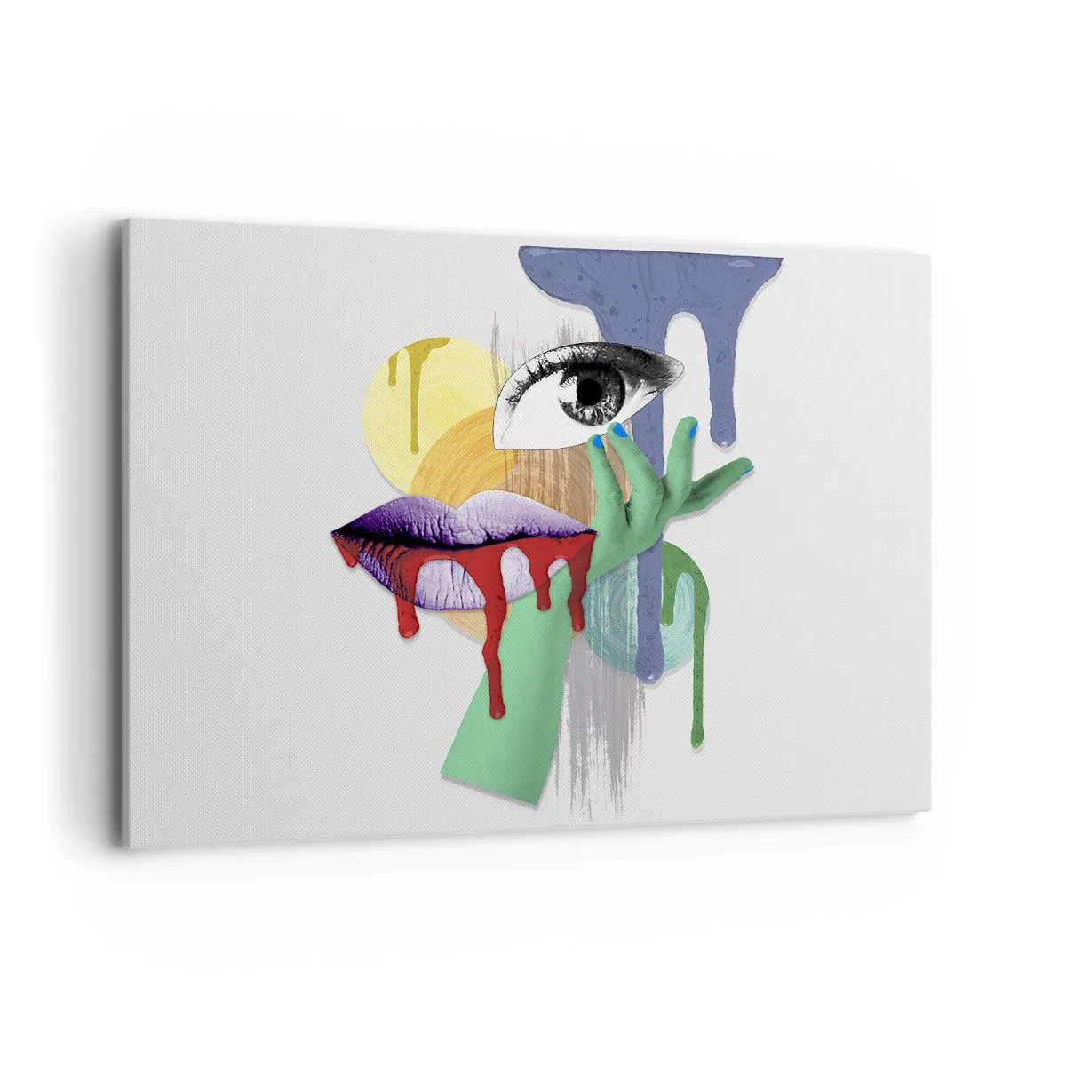 Bild auf Leinwand - Leinwandbild - Dekonstruiertes Porträt mit abstrakten Elementen - 100x70cm - Ein dekonstruiertes Porträt - Moderne Wanddekoration für Wohnzimmer und Schlafzimmer ARTTOR