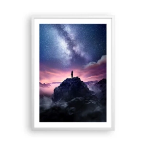 Poster in einem weißen Rahmen - Und er fühlte das Leben - 50x70 cm