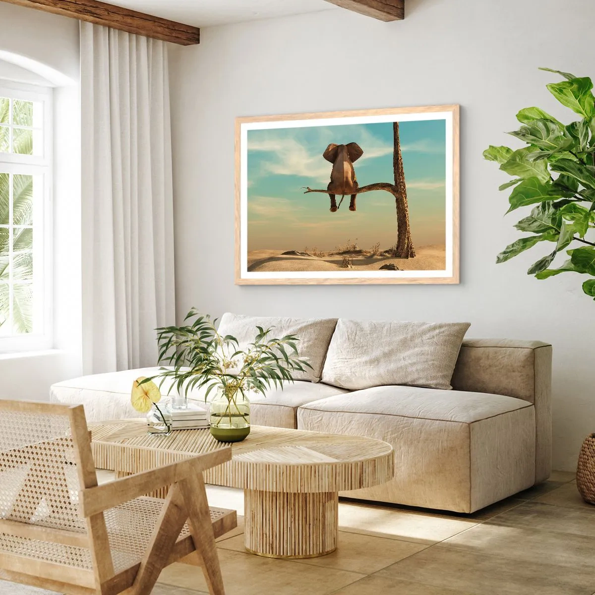 Poster in einem Rahmen aus heller Eiche - Neuer Blickwinkel - 91x61 cm