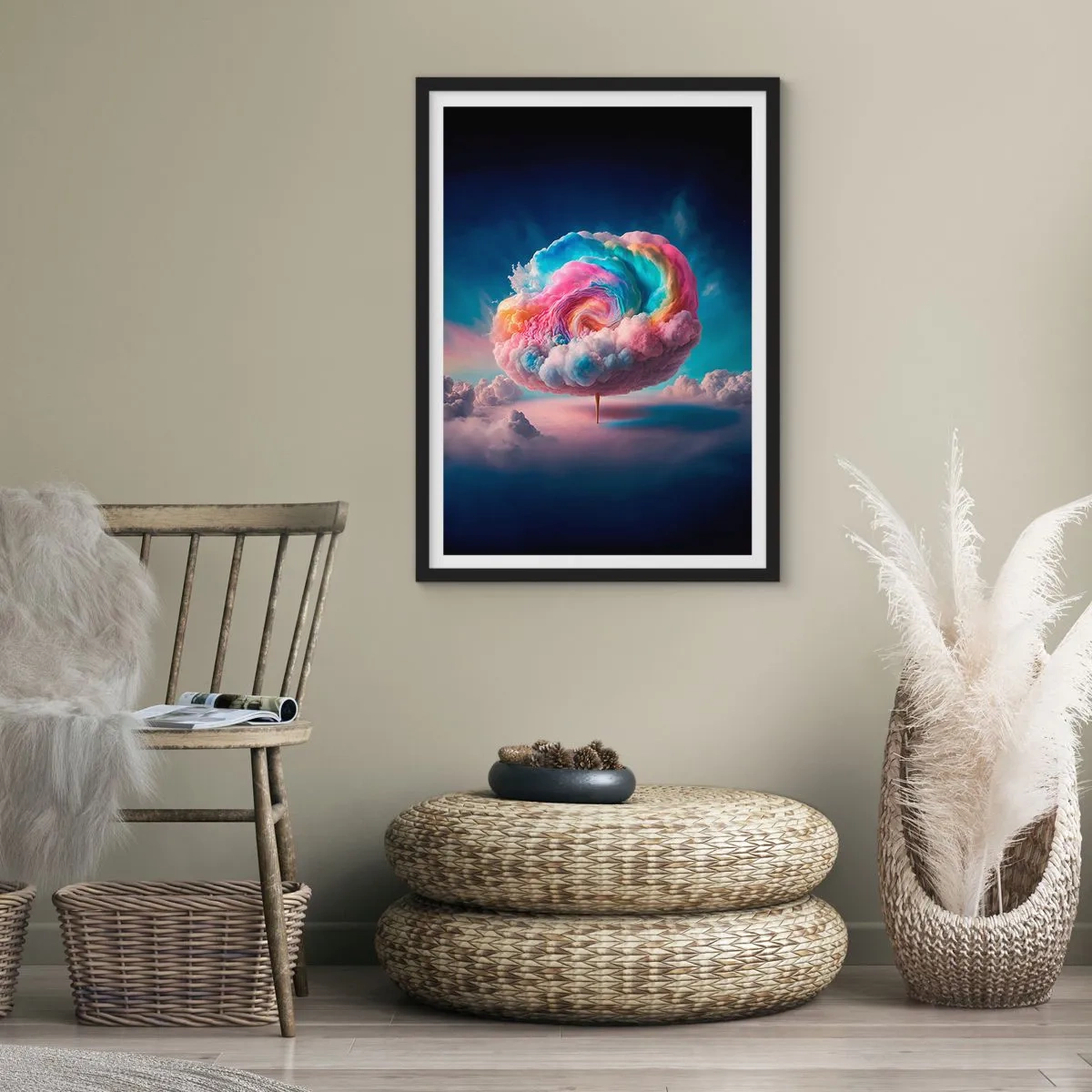 Poster in einem schwarzem Rahmen - Traum von einem Vergnügungspark - 61x91 cm