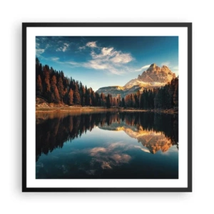 Poster in einem schwarzem Rahmen - Doppelte Landschaft - 60x60 cm