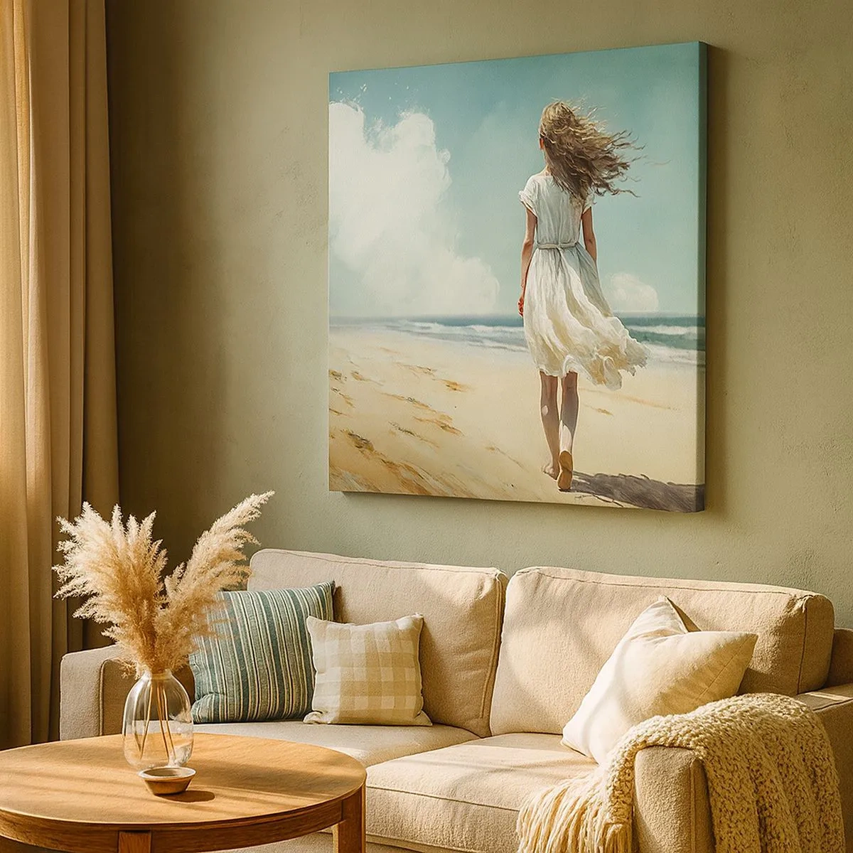 Bild auf Leinwand - Leinwandbild - Der Sonne und dem Wind begegnen - 30x30 cm