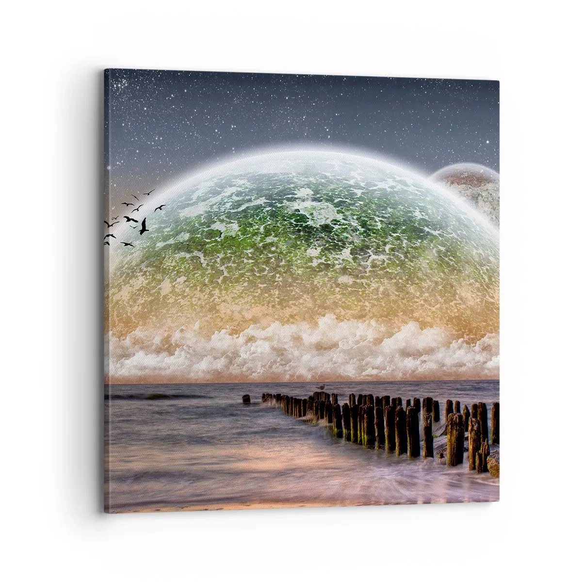 Bild auf Leinwand - Leinwandbild - Und die Welt tauchte aus dem Wasser auf - 70x70 cm