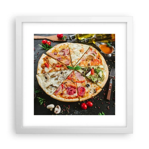 Poster in einem weißen Rahmen - Eine Reihe von Geschmacksrichtungen - 30x30 cm
