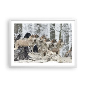 Poster in einem weißen Rahmen - Familie und Freunde - 70x50 cm