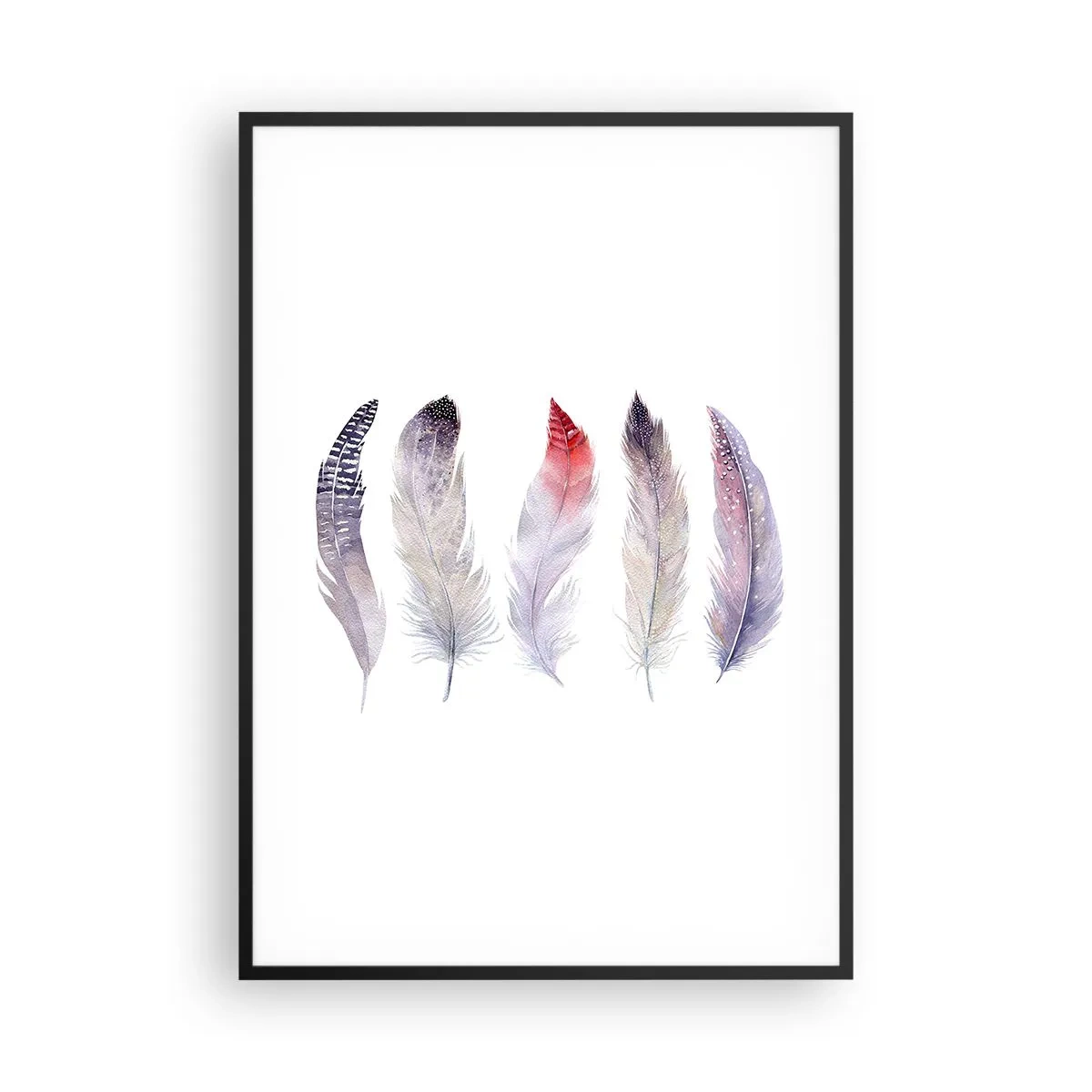 Poster in einem schwarzem Rahmen - Zart wie mehrfarbiger Nebel - 70x100 cm