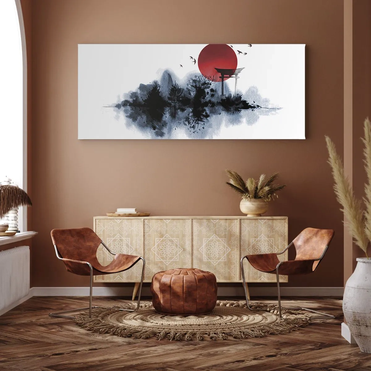 Bild auf Leinwand - Leinwandbild - Japanische Sicht - 100x40 cm