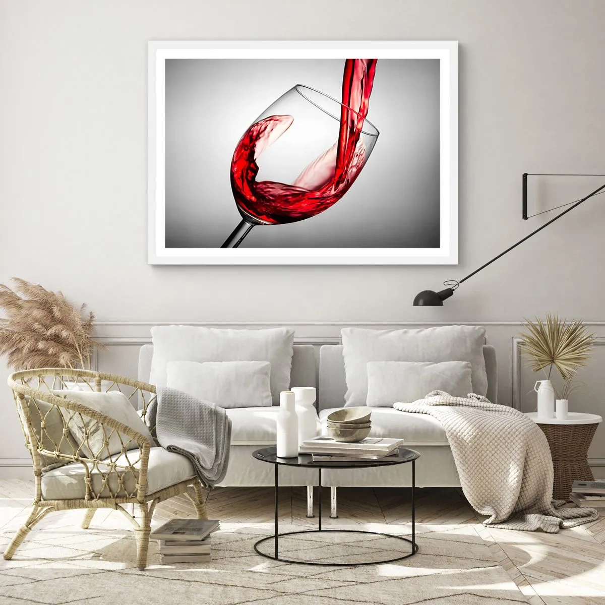 Poster in einem weißen Rahmen - Farbe – Bewegung – Klang - 70x50 cm