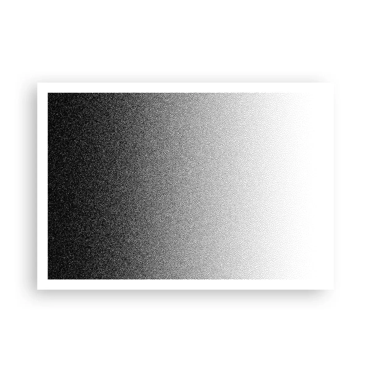 Poster - Minimalistischer Schwarz-Weiß-Farbverlauf im Punkt - 100x70cm - Dem Licht entgegen - Moderne Wanddekoration für Wohnzimmer und Schlafzimmer ARTTOR