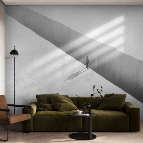 Selbstklebende Fototapete Deluxe Sticker - Klares Ziel - Abgrund, Minimalismus, Mann - 250x175 cm