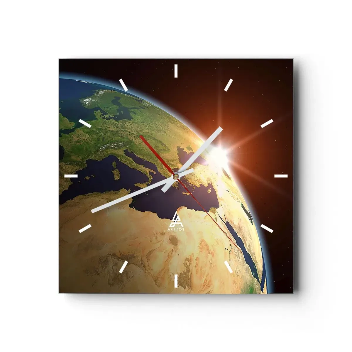 Wanduhr - Glasuhr - Sonnenaufgang - 40x40 cm